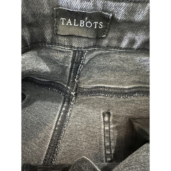 Talbots Embellished High Waist Relaxed Jeans Black Rhinestone Crystal Size 14 - Picture 10 of 16